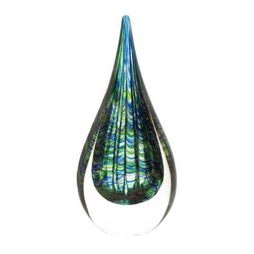 Peacock Inspired Art Glass Sculpture